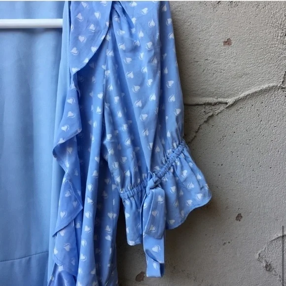 For Love & Lemons Sweetheart Wrap Mini Dress Periwinkle Size S